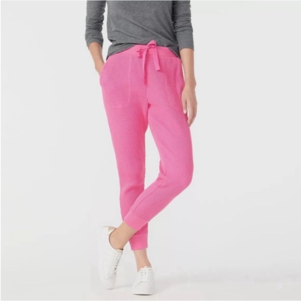 J. Crew Pink Waffle Knit Jogger Pants size M
